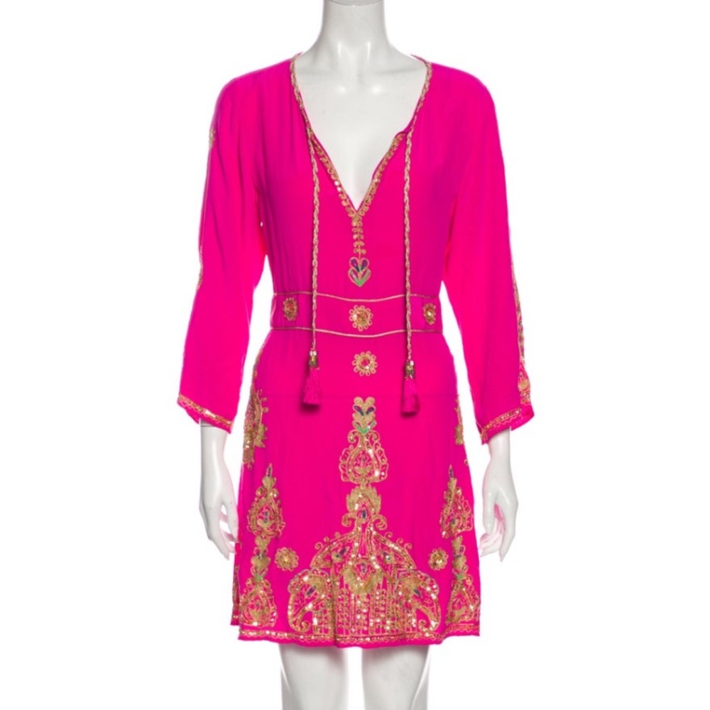 Caypso Pink Silk Mini Dress Size Small
